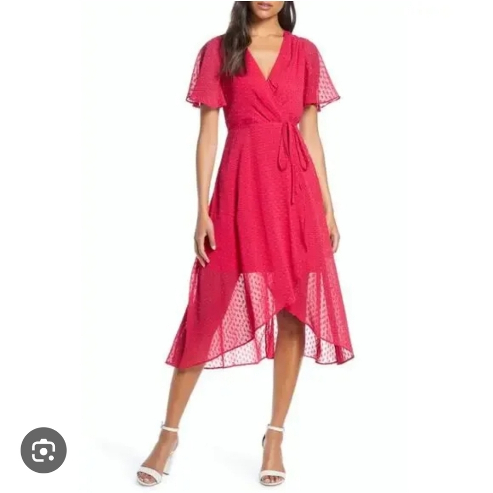 2 for $40 🩷 Super Flirty Pink Wrap Dress - 2X